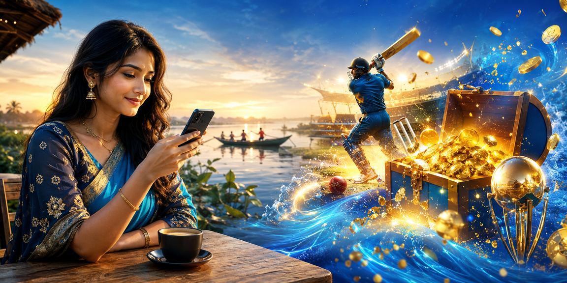 বাংলাদেশের চা বাগানের পটভূমিতে ক্রিকেট বেটিং উপভোগ করছেন একজন ভিআইপি সদস্য