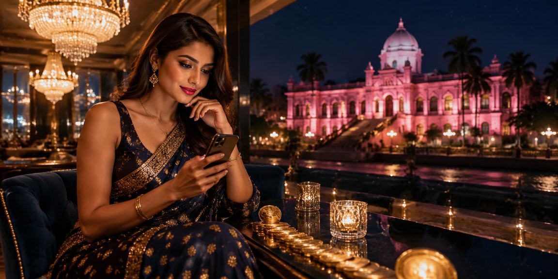 ঢাকায় মোবাইলে ক্যাসিনো গেম উপভোগ করছেন একজন বাংলাদেশি ব্যবহারকারী